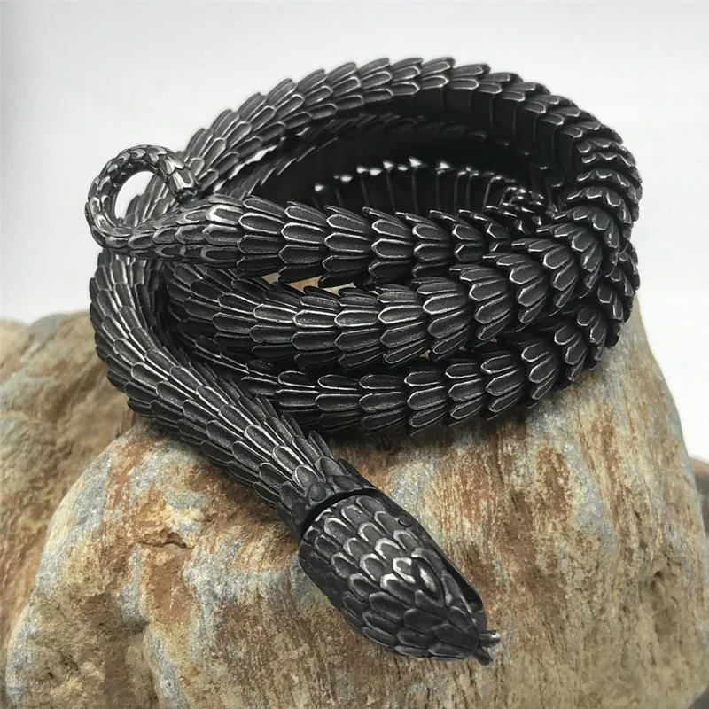 60CM Snake Outdoor EDC Tactical Self Defense Whip Stainless Steel Bracelet Steel Whip Necklace