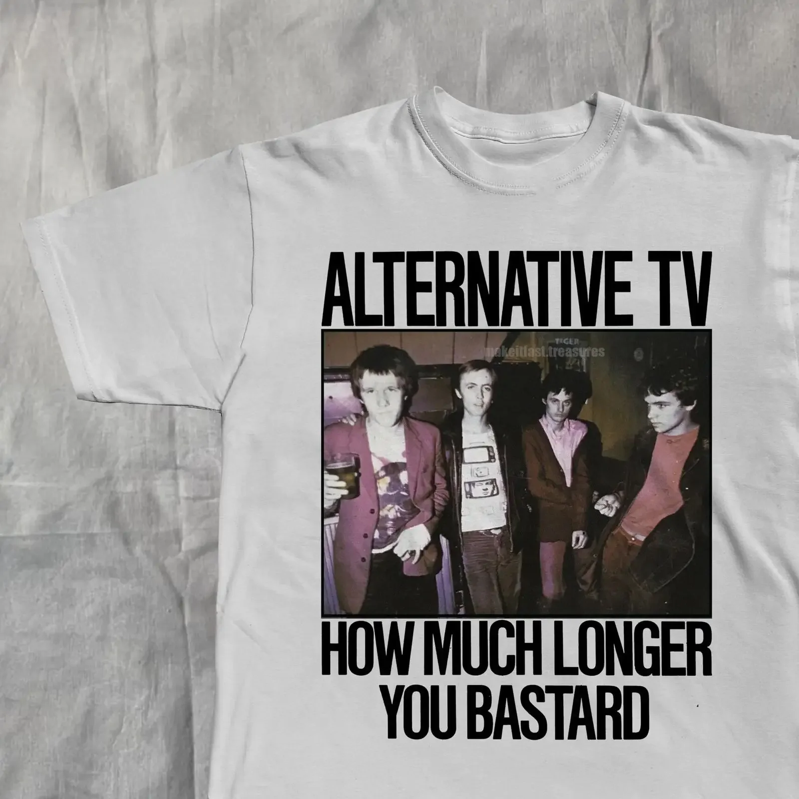 Camiseta Alternativa TV: ¿Cuánto más tiempo? Punk Rock, Navidad, Vintage, Lavada, Streetwear, Unisex, Transpirable, Elegante, Ligeramente