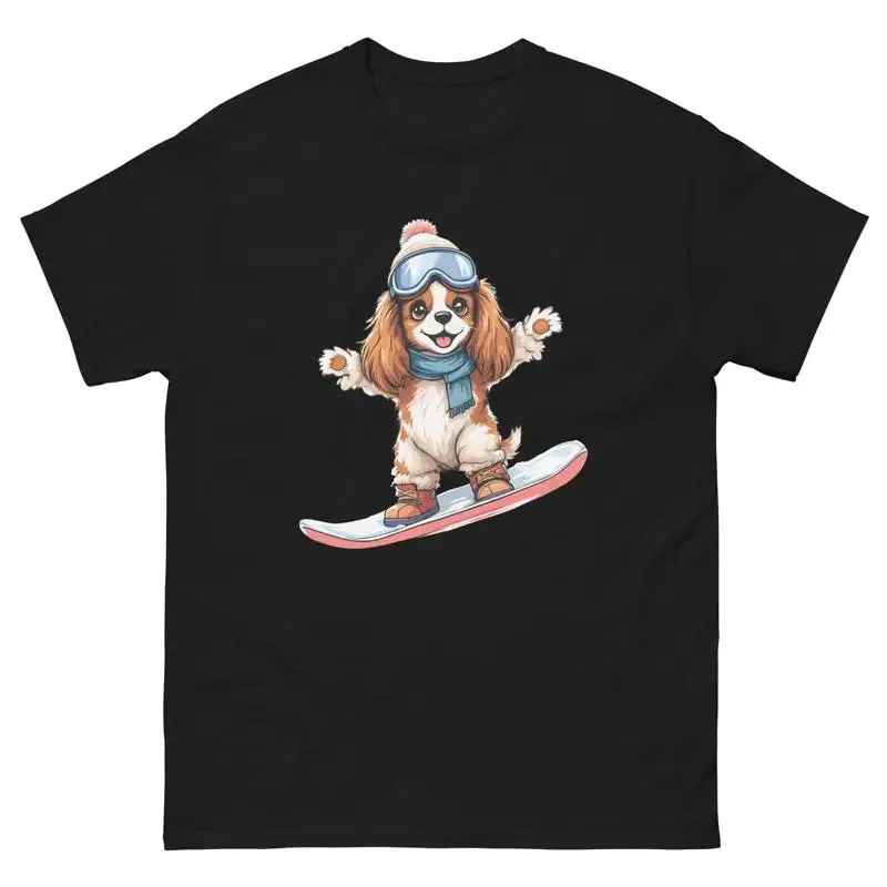 Boxer Dog Snowboarding Fun Snowboard Design T Shirt