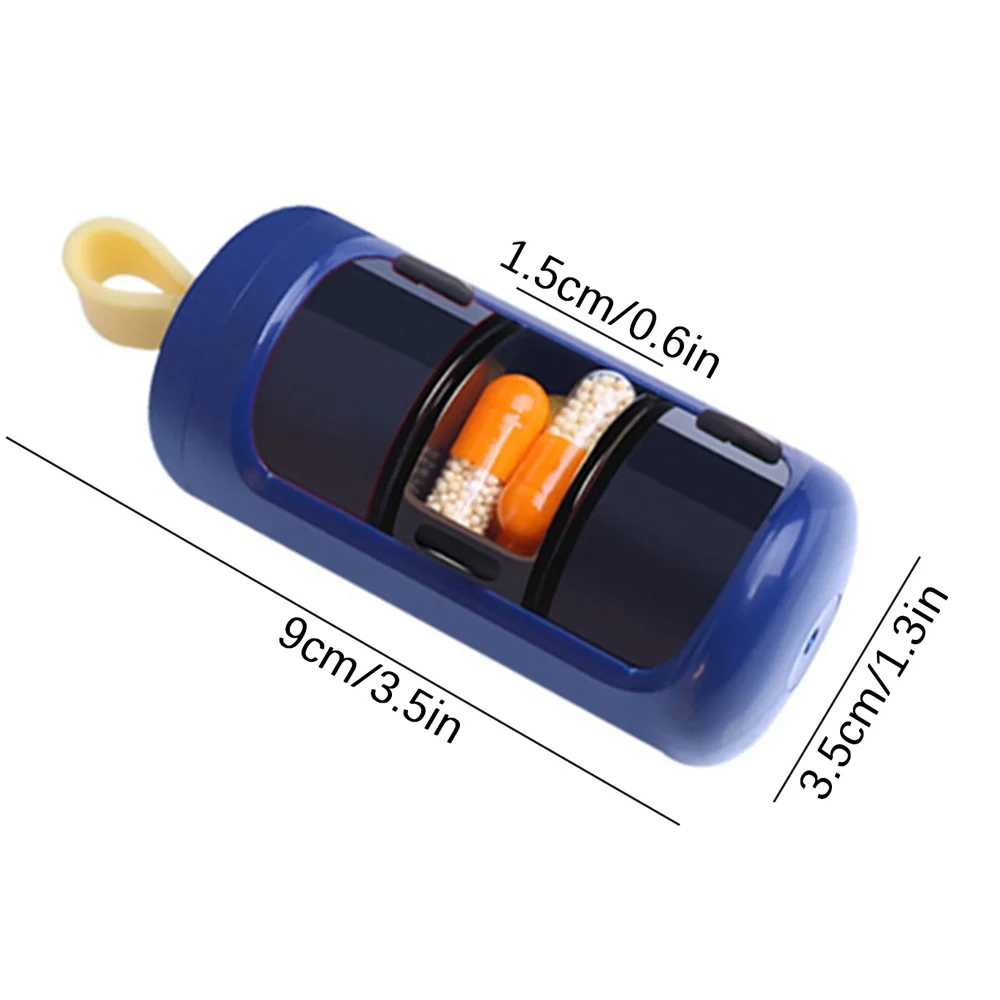 Pocket Carry 3 Grid Pill Storage Box Separate Compartments Supplement Capsule Tablet Organizer For Travel Outdoor Activities