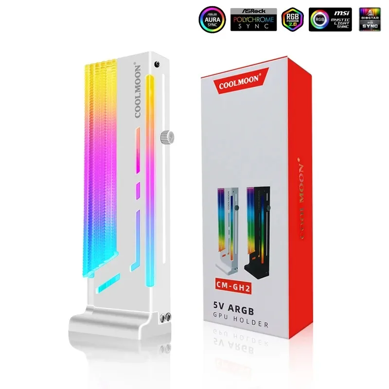 Coolmoon CM-GH2 Vertical graphics card Holder ,5V synchronous ARGB Magic color GPU card support ,graphics cards holder