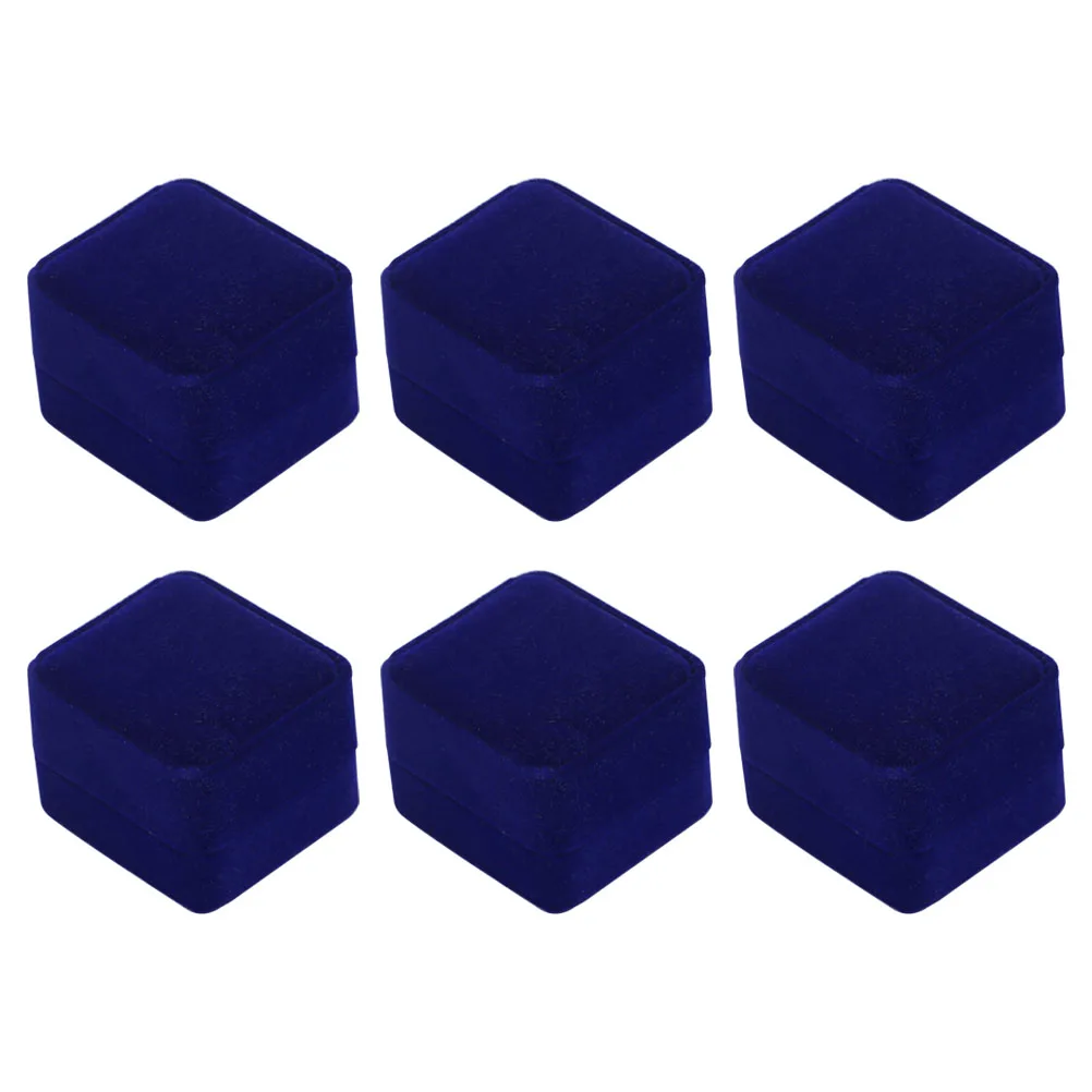

6 Pcs Earring Packaging Box Jewelry Storage Case Studs Packing Boxes Flannel Organizer