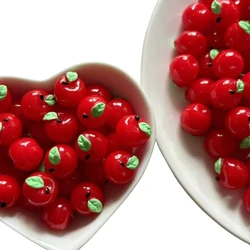 5/10pcs Mini Red Apples Miniatures, 3D Resin Fruit Figurines Fairy Garden Ornament, Micro Landscape DIY Craft Decoration