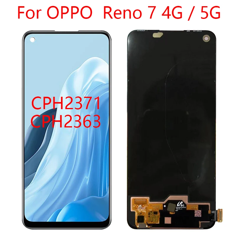 TFT For OPPO Reno7 CPH2363 LCD Display Touch Screen Digitizer Assembly Replacement For OPPO Reno 7 5G CPH2371 Screen 6.4