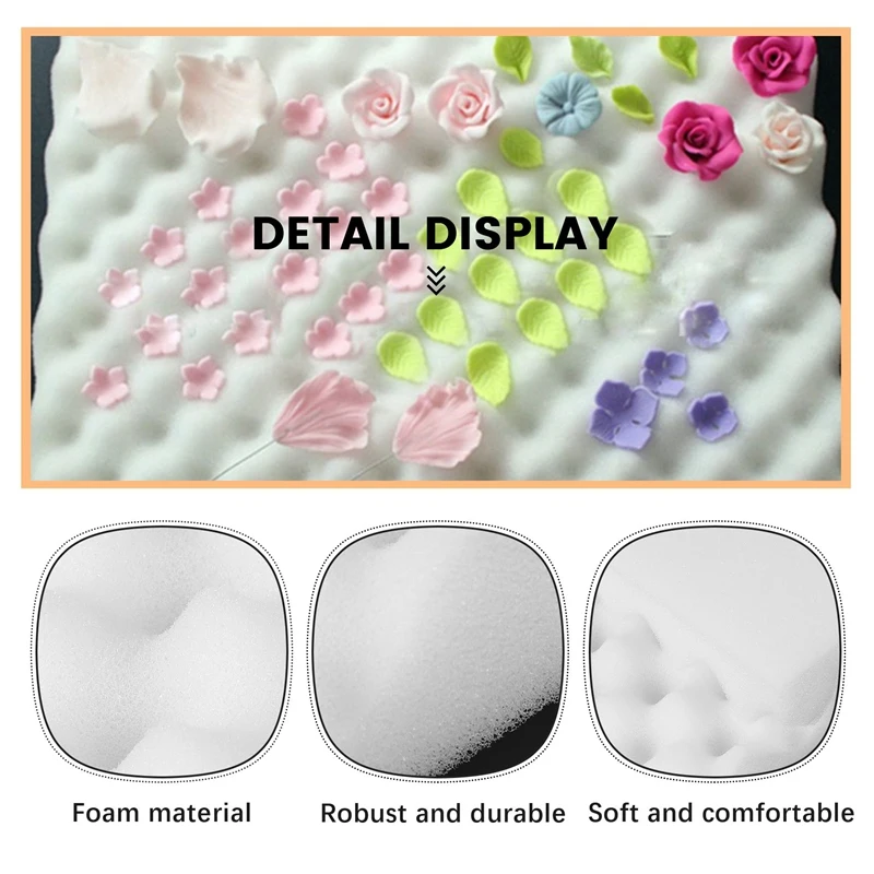 2 Pcs Baking Fondant Flowers Sponges Dry Flower Shaped Fondant Tools Artifact Sugar Flower Foam Pad Wave Sponge Dry Stereotypes