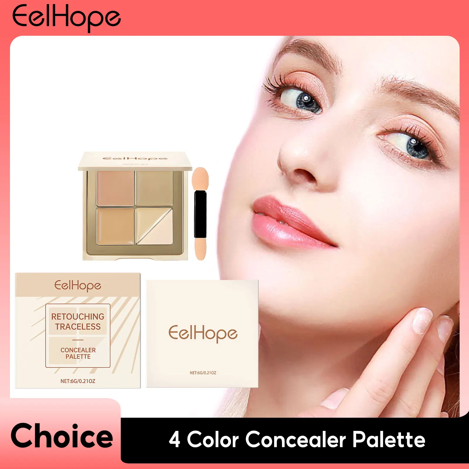 

4 Color Face Concealer Palette Brighten Skin Highlight Full Coverage Moisturize Multi Color Rouge Blush Primer Makeup Cosmetics