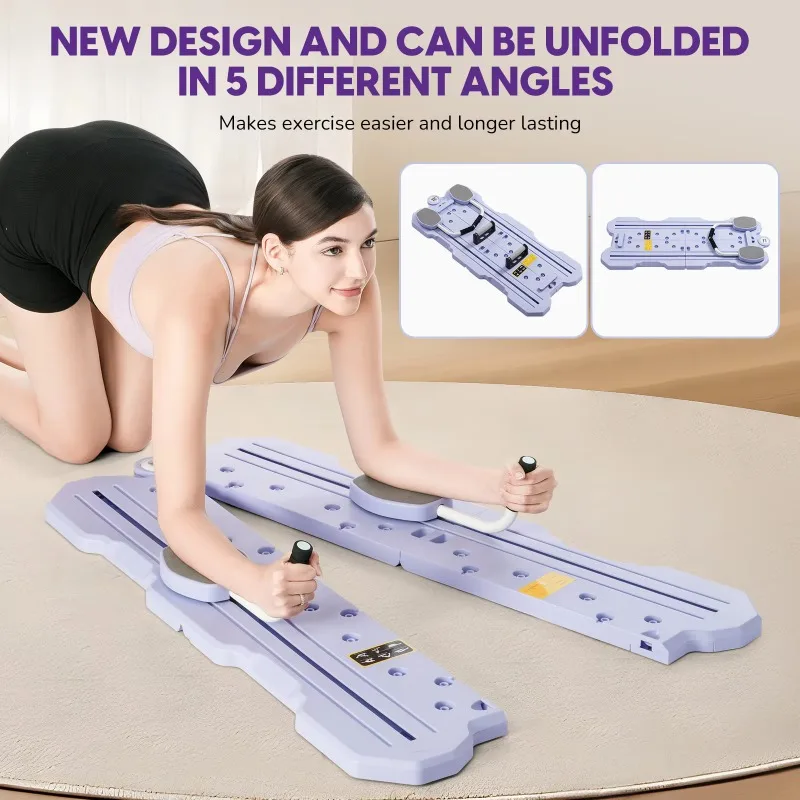 5 in 1 Multifunctional Foldable Abdominal Wheel Home Fitness Crossover Yoga Pilates Board Platform