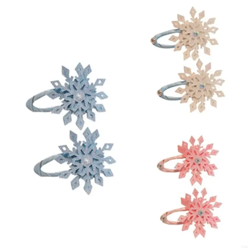 195E คริสต์มาสเกล็ดหิมะคลิปผมเทศกาลอุปกรณ์เสริมผมผู้หญิงเด็ก Hairclip