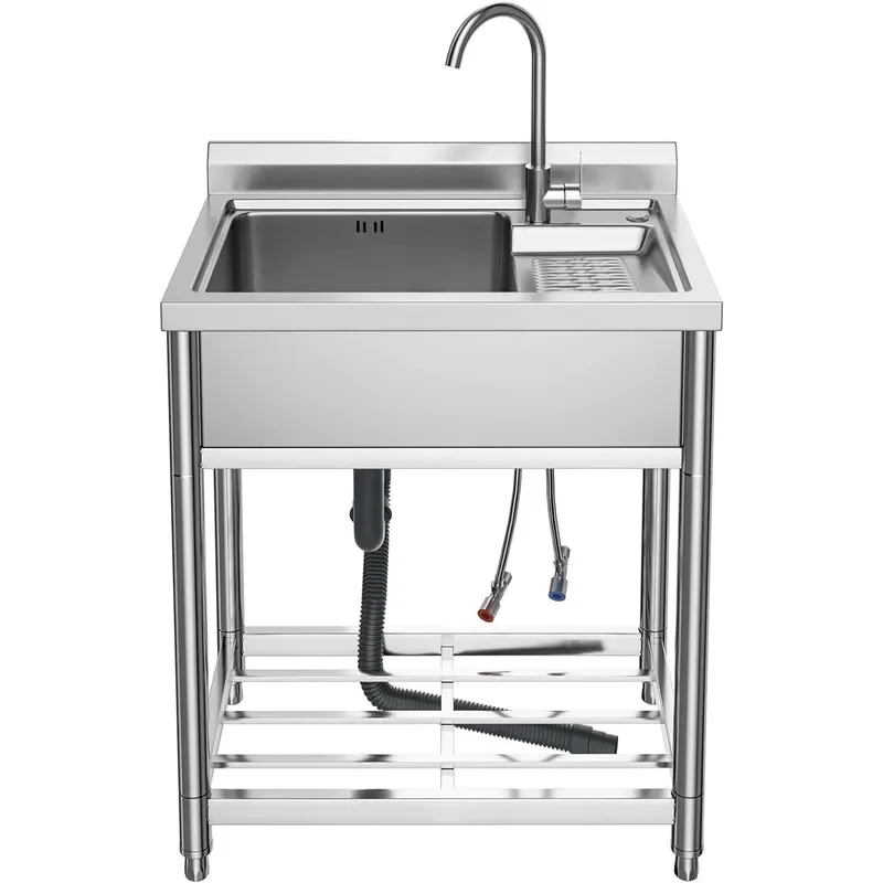 for Stainless Steel Practical Sink Independent Laundry Sink with Washing Board Thickened Version with Bracket Export Quality