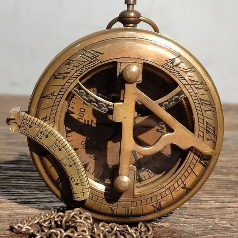 2023New copper compass pocket watch, home decoration craft, collectible copper ornament