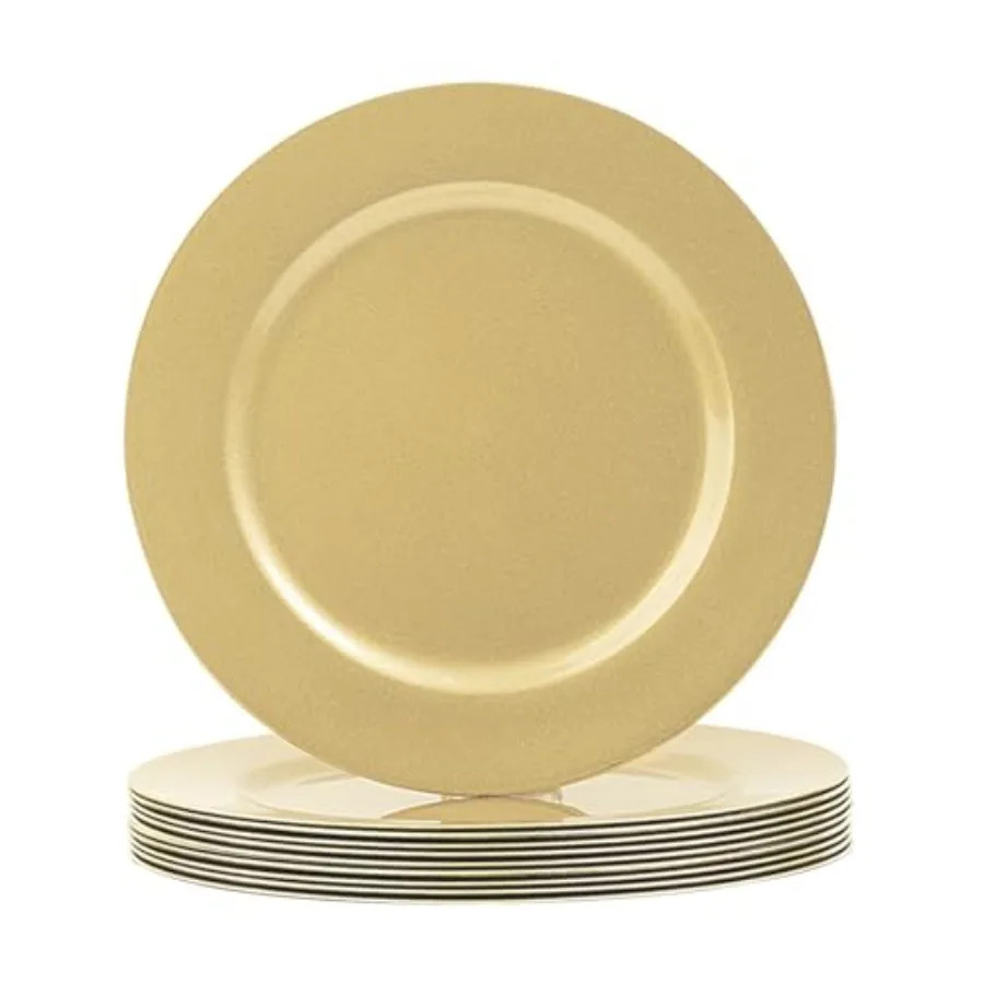 

Gold Charger Plates Set of 13" Plate Charger for Dinner Plates Plastic Round Chargers Table Chargers for Table Setting Wedding