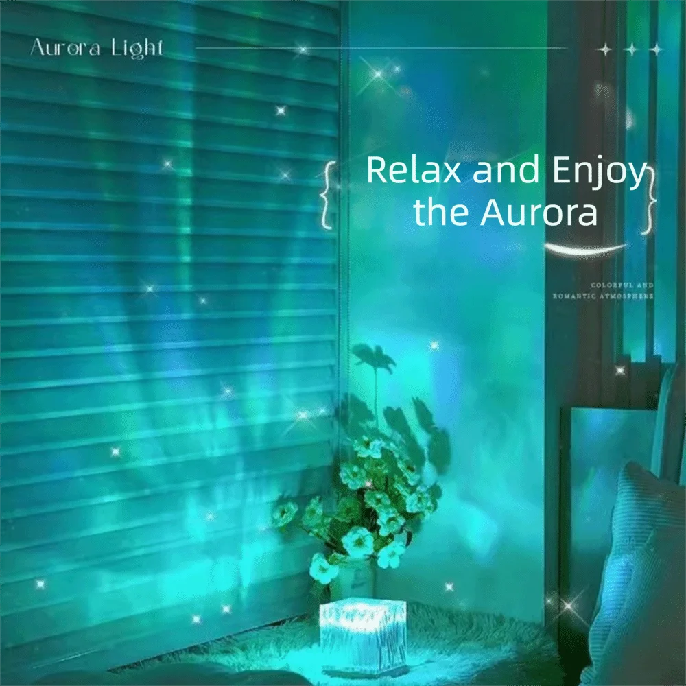 

16 Colors Light Ocean Waves Projector Light USB Cube Water Ripple Crystal Lamp Dynamic Wave Effect Gradual