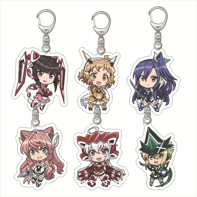 Warhime Swan Song Symphogear acrylic keychain vertical flower ring wind singing wings sky feather play acrylic pendant