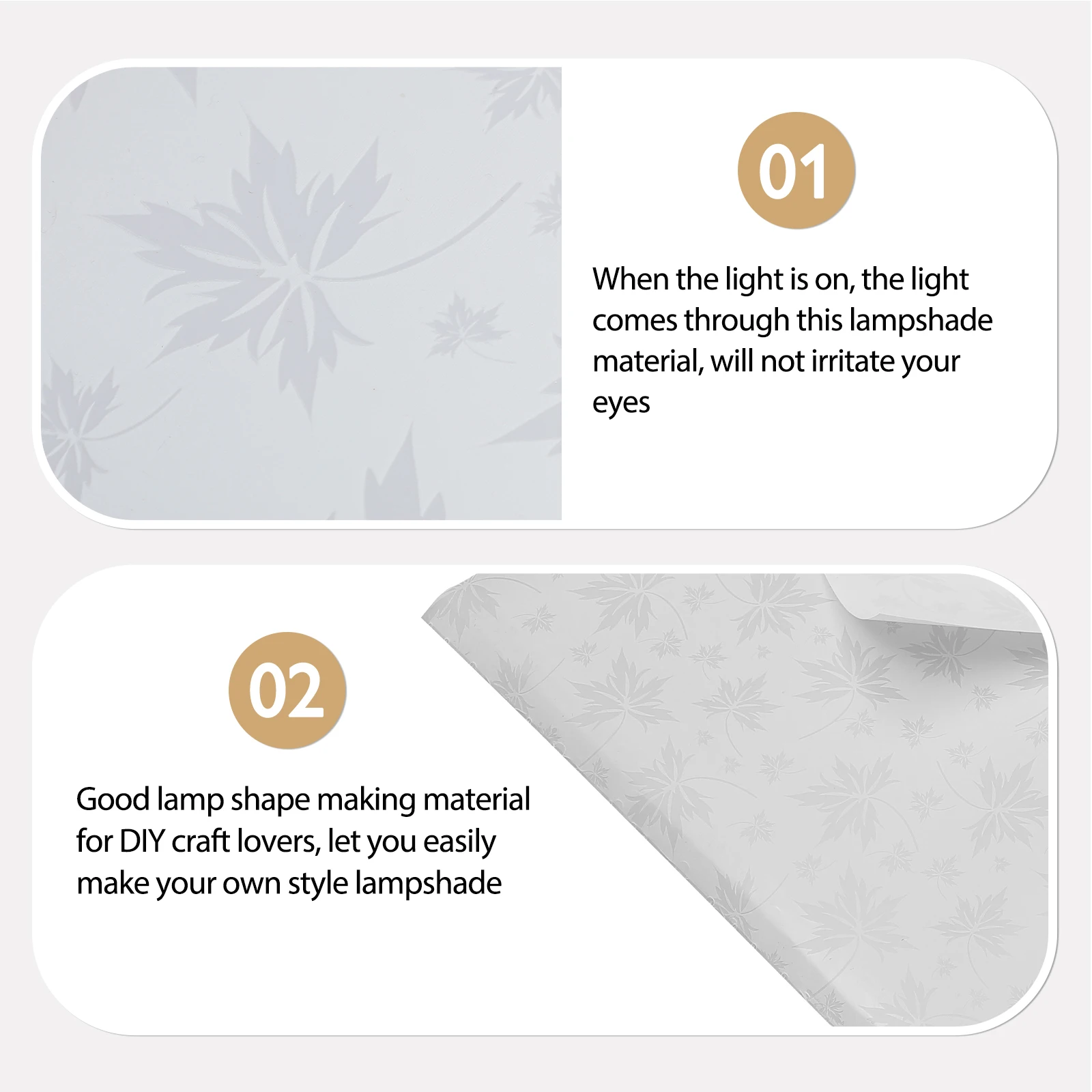 

2 Rolls Lamp Shade Material Maple Leaf Pattern Strong Light Cover DIY Supply for Table Floor Lamp Craft Material