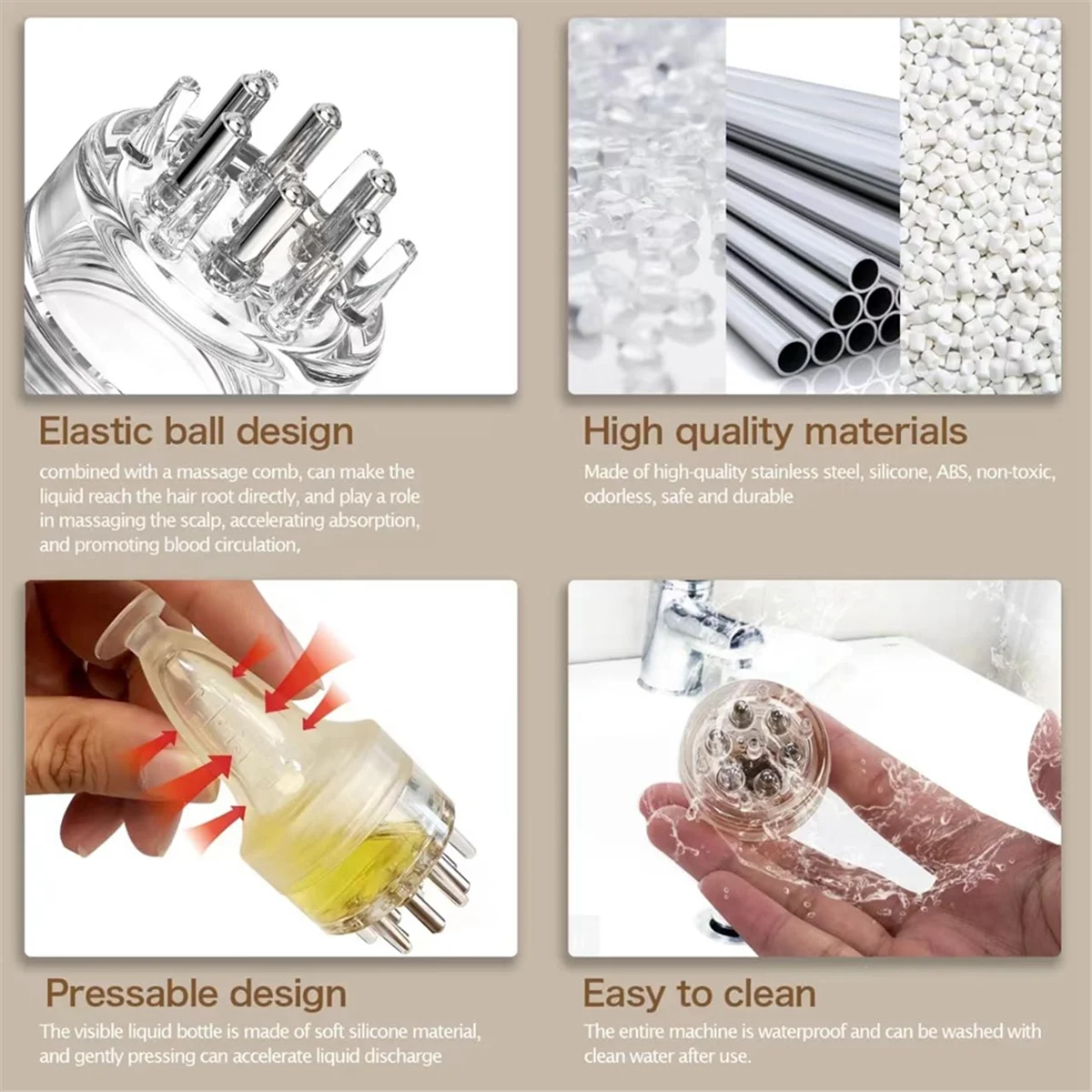 Scalp Hair Comb Applicator Massager Scalp Treatment Root Comb Applicator Bottle for Essential Oil Growth Applicator-B