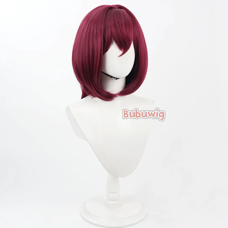 Bubuwig Synthetic Hair Houshou Marine Cosplay Wigs Virtual YouTuber Houshou Marine 60cm Long Wine Red Cos Wig Heat Resistant