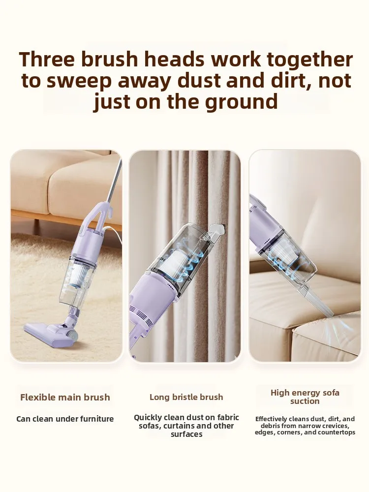 Vacuum cleaner household large suction two-in-one small handheld strong cat hair suction wired