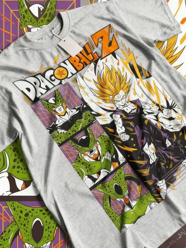 Dragon Ball Anime Son Gohan Super Saiyan 2 Retro Neutraal T-shirt Anime Liefhebber Patroon T-shirt Manga Shirt Puur Katoen Top