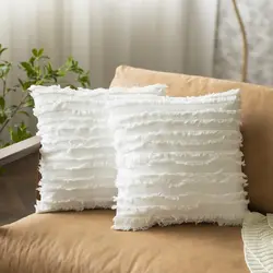 Embrace Pillowcase 45x45 Solid Color Cotton Stripe Modern Home Nordic Wind Sand Hair Office Decoration Comfortable Cushion Cover