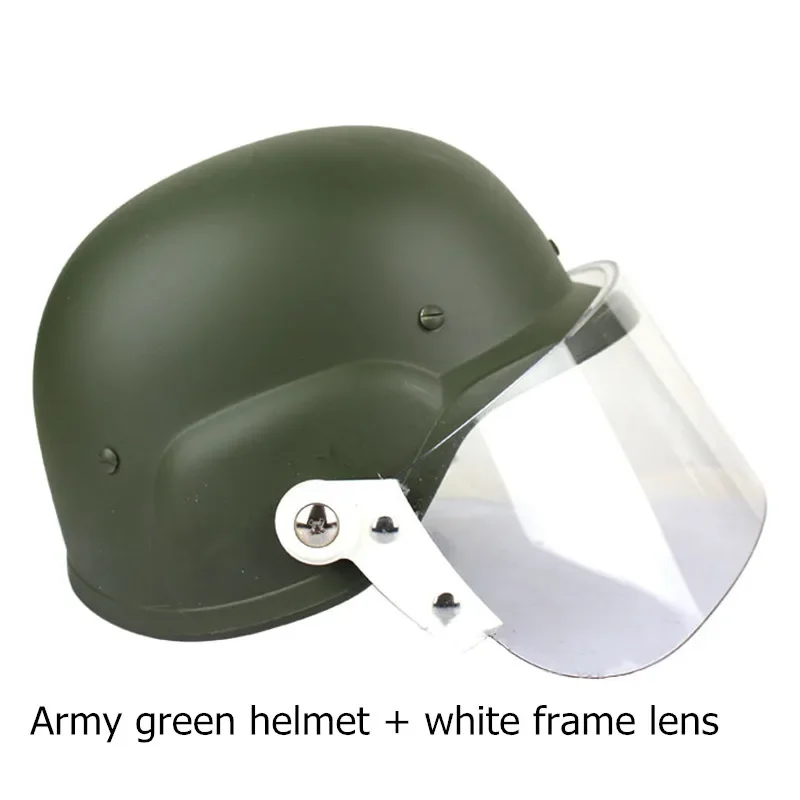 Anti-riot Helmet Hunting Fan Tactical Protection Self Defense Adult Transparent Protective Face Shield Wind-proof Safety Helmet