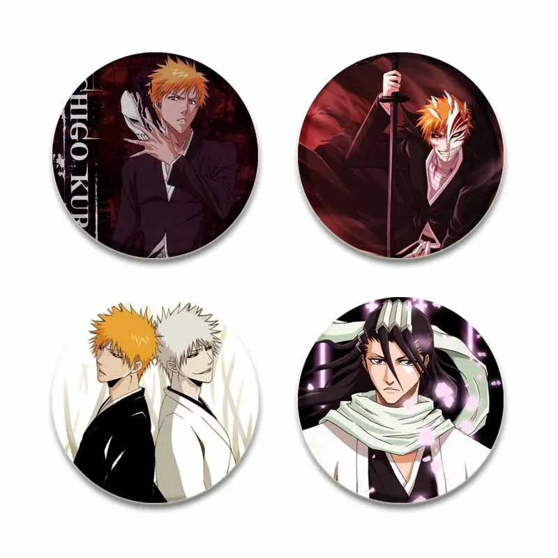 Fashion Jewelry Accessories Bleach Brooch Pins Anime Figure Rukia Renji Byakuya Kuchiki Byakuya Sajin Renji Shuuhei Badge Gifts