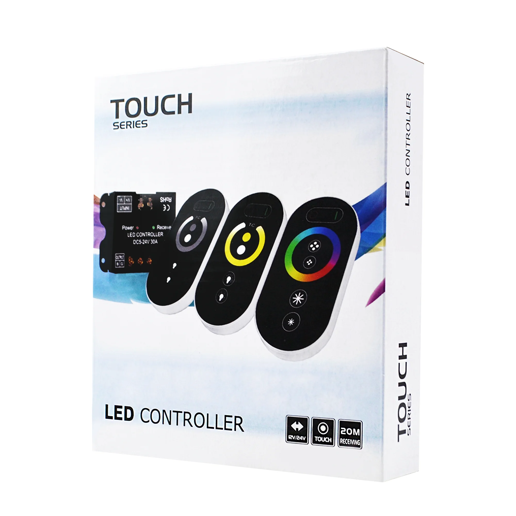 LED Strip Light Controller 2.4G RF Remote Control 18A Dimmer Cct Rgb Cob Home Commercial SMD 3528 5050 12V24V Colorful Box Pack