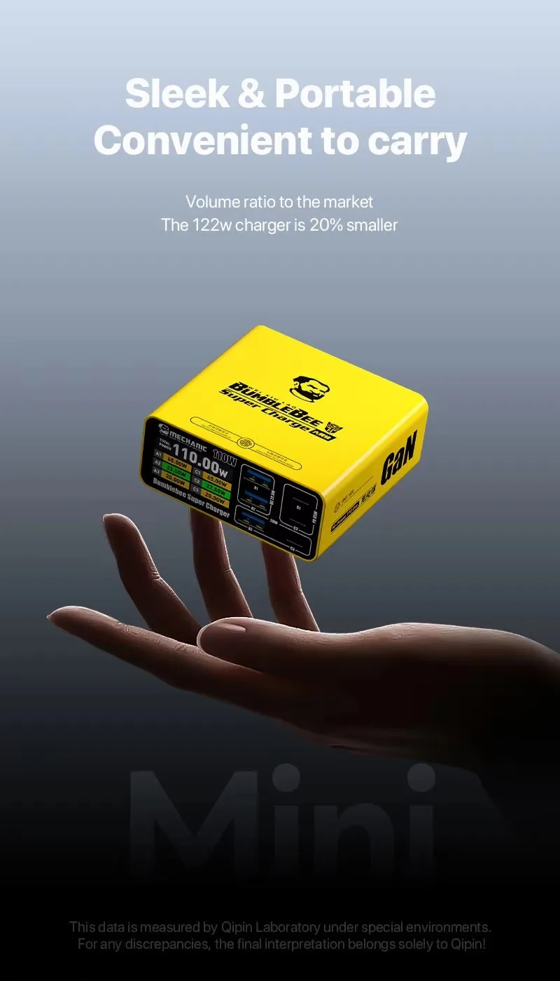 MECHANIC M-POWER 110 Pro 6-Port GaN Fast Charger 110W Multi Device Charging Station for Phone Tablet iPad Repair Work Power Tool
