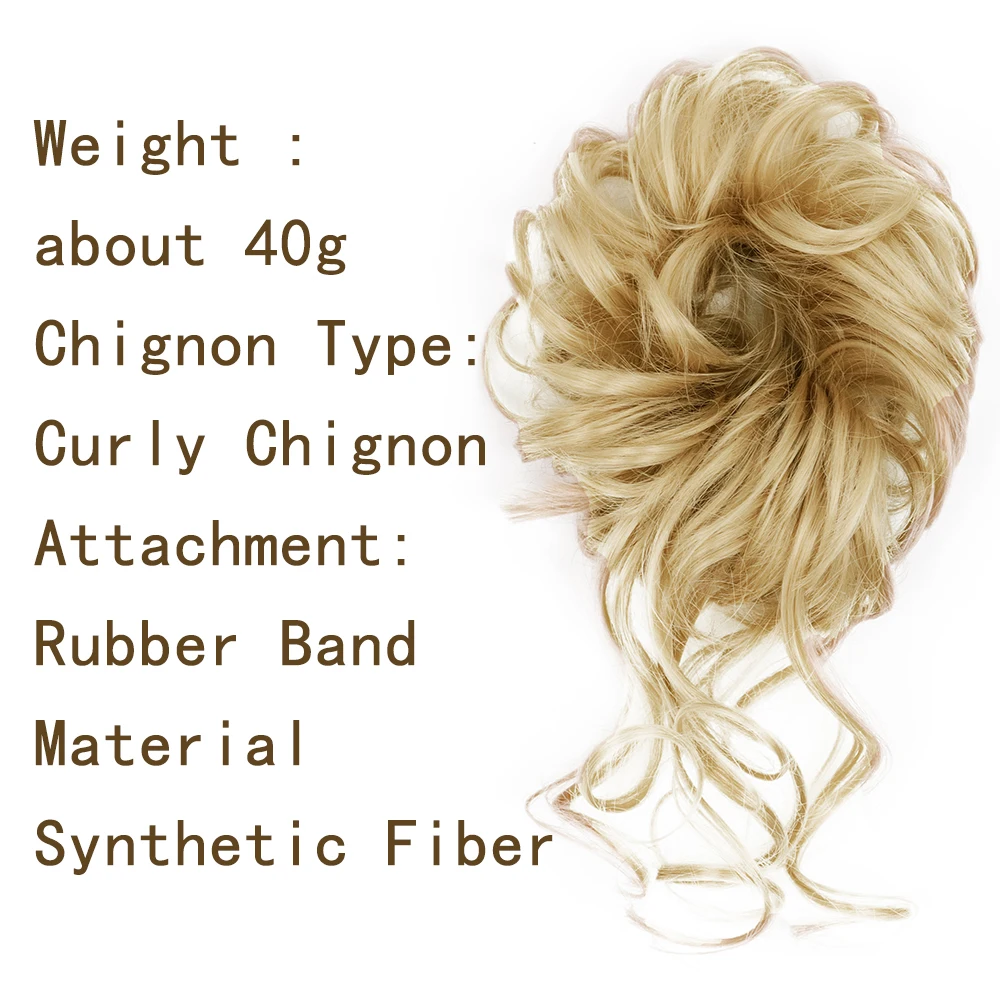 AZQUEEN Synthetic Hair Bun Extensions Messy Curly Chignon Blonde Brown Donut Updo Band Elastic Scrunchy Chignon For Women