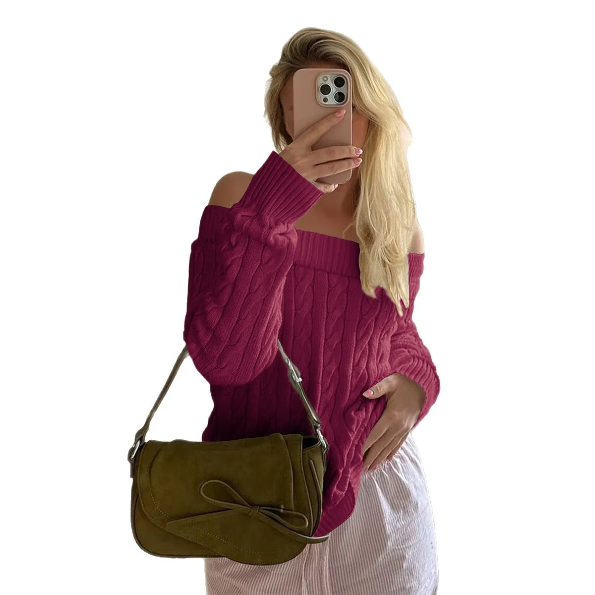 Sweaters Solid Color Long Sleeved Sweater for Autumn Women's Clothing 2025 Fashion Tops Women M