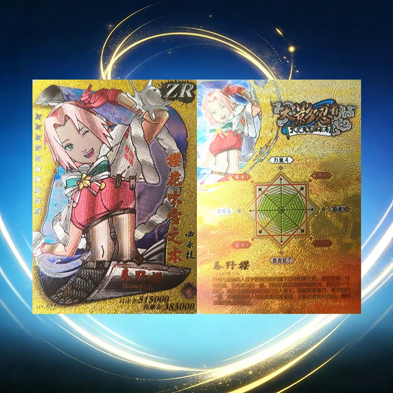 Anime Naruto ZR Cards Haruno Sakura Uchiha Sasuke Uzumaki Naruto Hatake Kakashi Uchiha Madara Jiraiya Pain Collection Cards