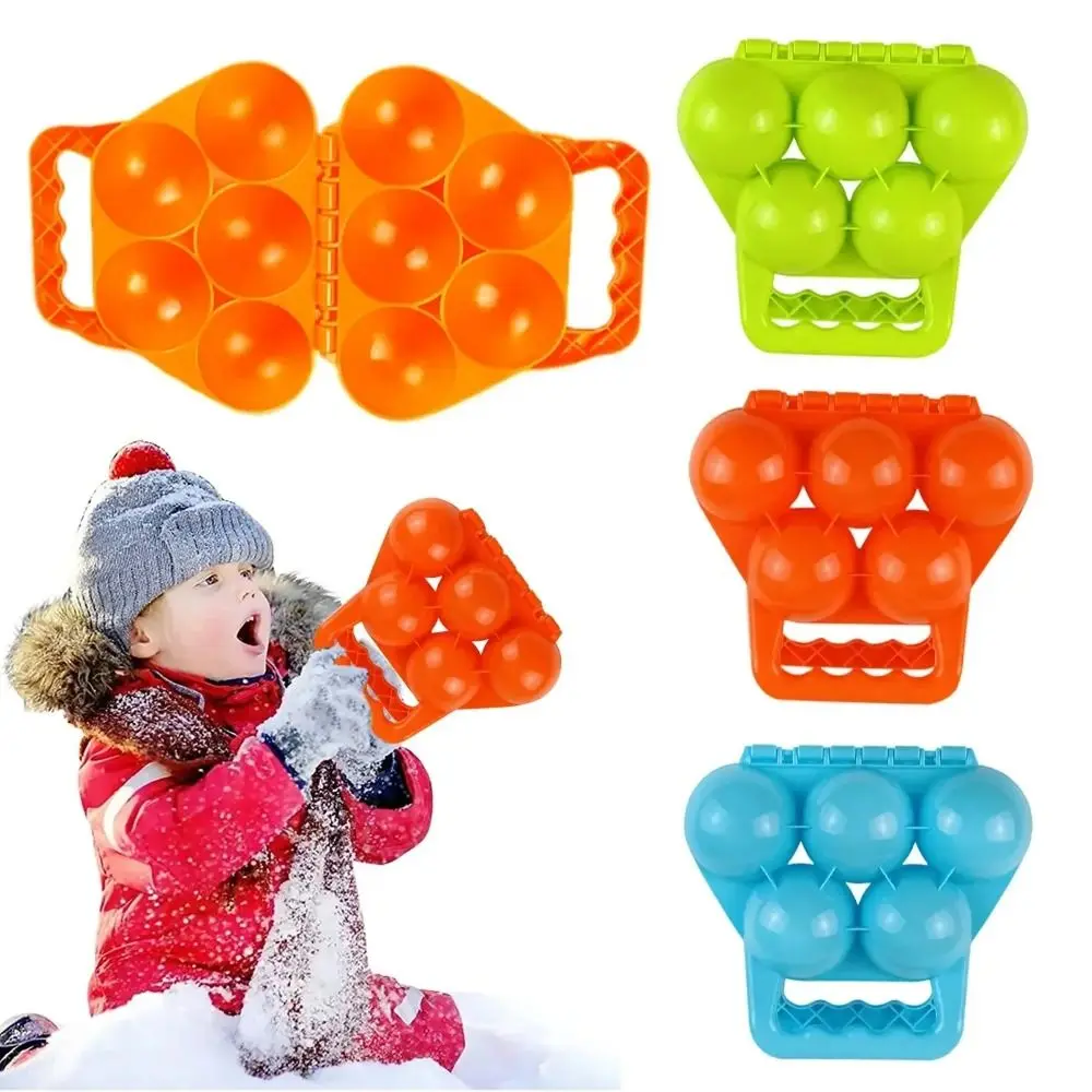 Kunststoff Schneeball Maker Clip Anti-slip Griff Doppel ball Schnee Ball Form Werkzeug Tragbare Tragen-beständig Winter Kampf Clip spielzeug