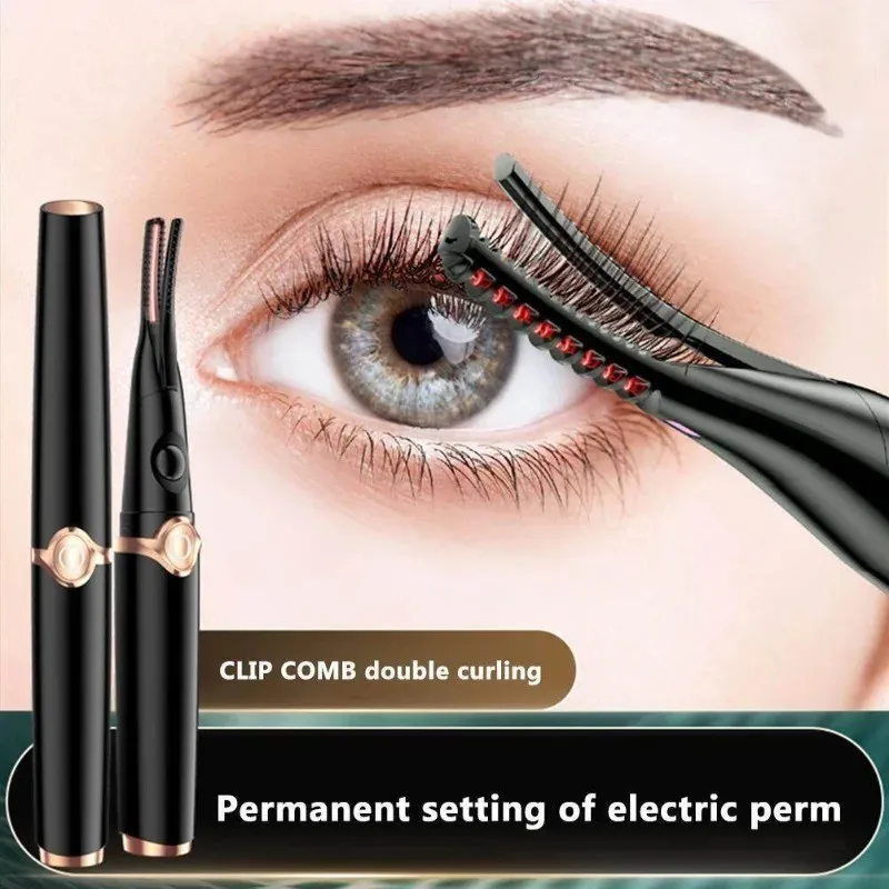 USB Rechargeable Electric Heated Eyelash Curler with Built-in comb