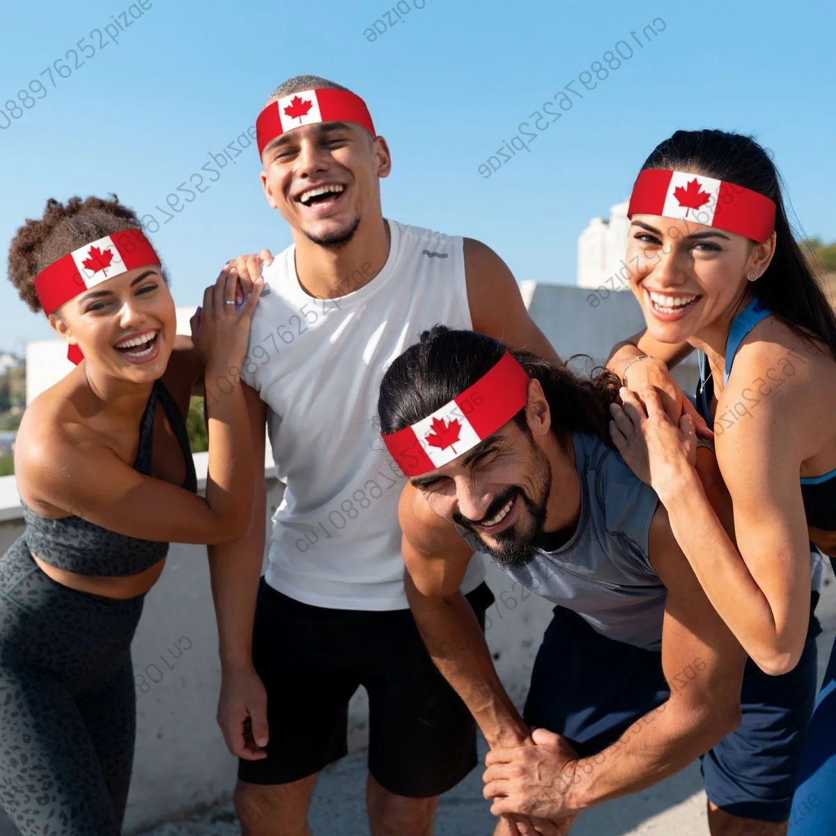 Canada Tie Headband for Men Women Adjustable Sports Sweatband Head Ties for Yoga Soccer Running Basketball Cycling