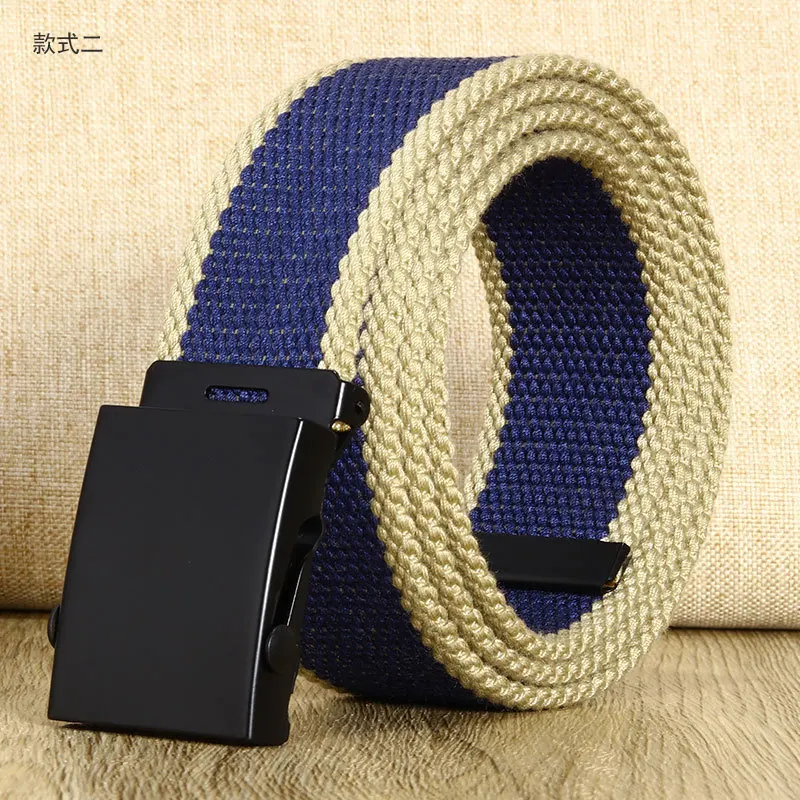 Ceinture classique en toile rayée pour hommes et femmes, universelle, décontractée, polyvalente, accessoires de Sports de plein air, ceinture d'étudiant à la mode