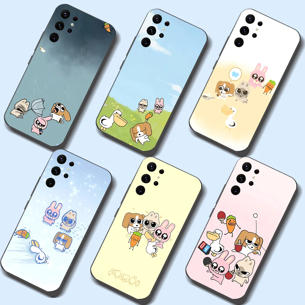 

Cute Cartoon Siam Lip Phone Case For Samsung Galaxy A52 A12 A51 S21 Edge S22ULTRA S23 S20LITE Plus Ultra Black Cover