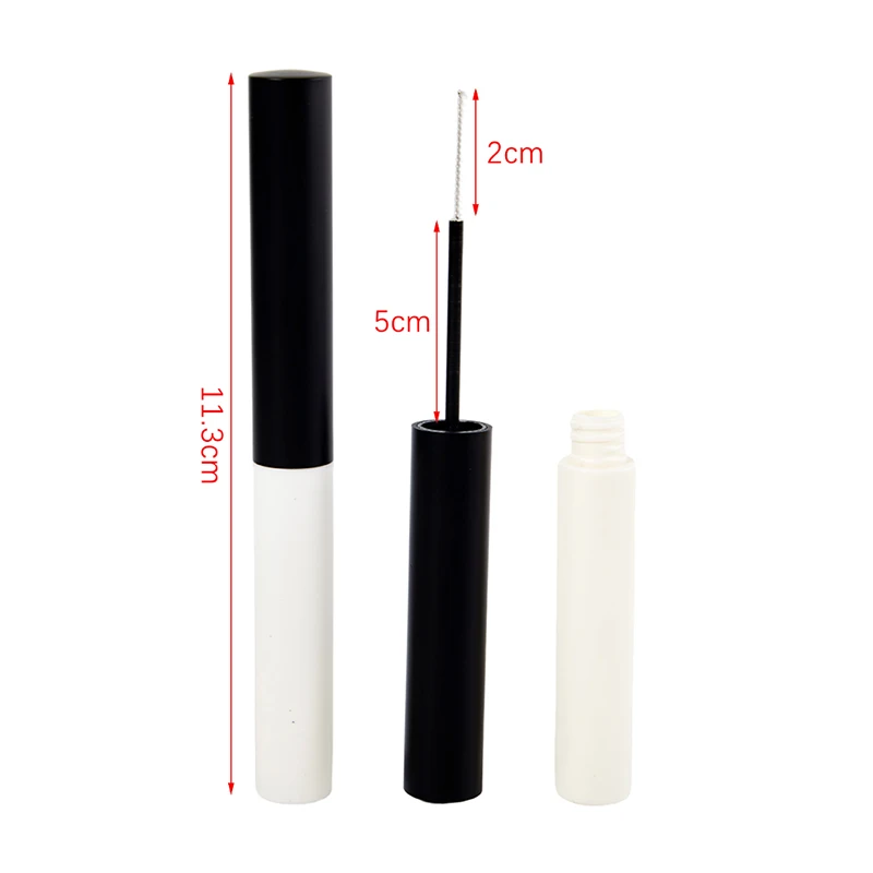 5pc 5ML Empty Mascara Tubes Makeup Packaging Cosmetic Sample Container Refillable Plastic Bottle With Eyelash Brush Stick