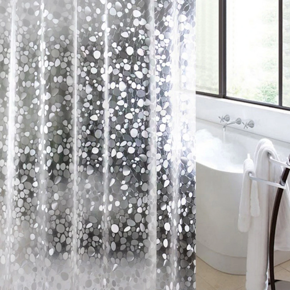 

Waterproof Shower Clear Bathroom Curtains Heavy Duty Geometric Pattern Extra Long Heavy Duty Shower Curtain Liner