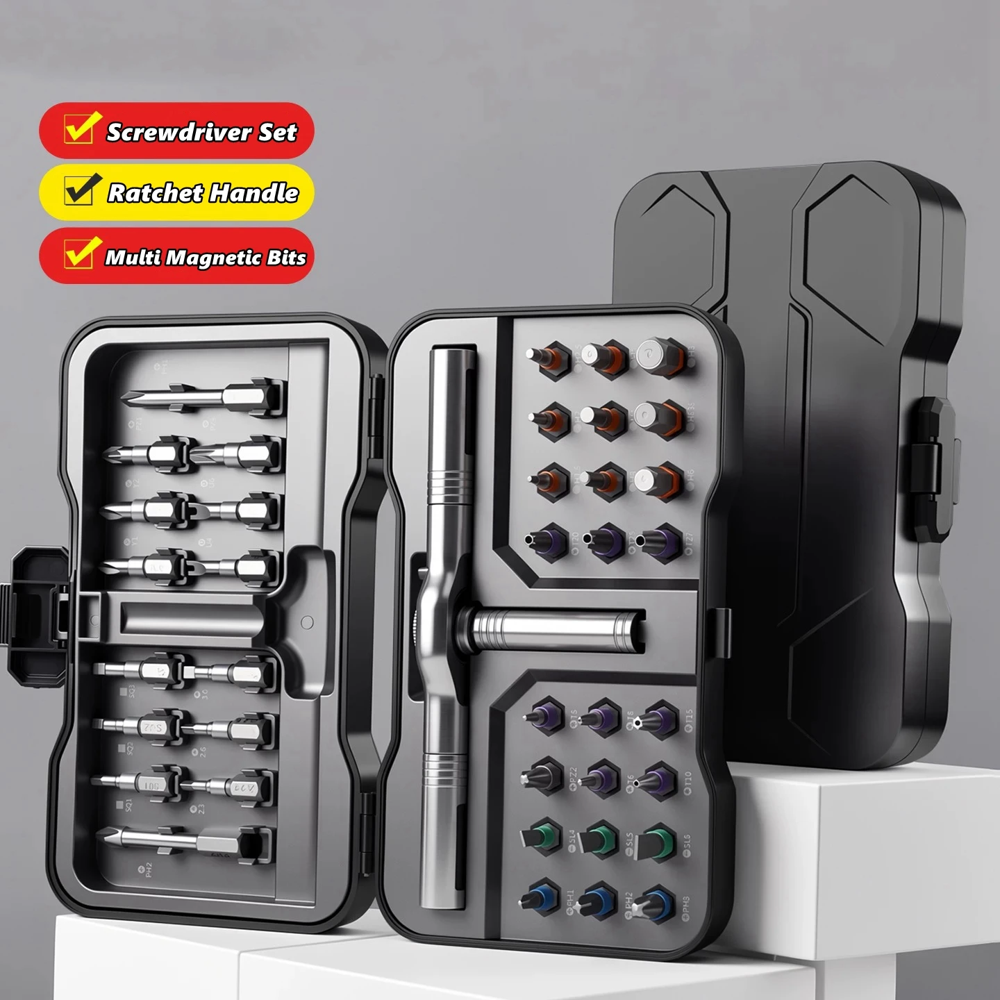 Conjunto de Chaves de Fenda Multifuncionais com Bits Magnéticos, Mini Kit de Ferramentas para Reparos Domésticos, Ferramenta para Eletrônicos, Eletrodomésticos e Bicicletas