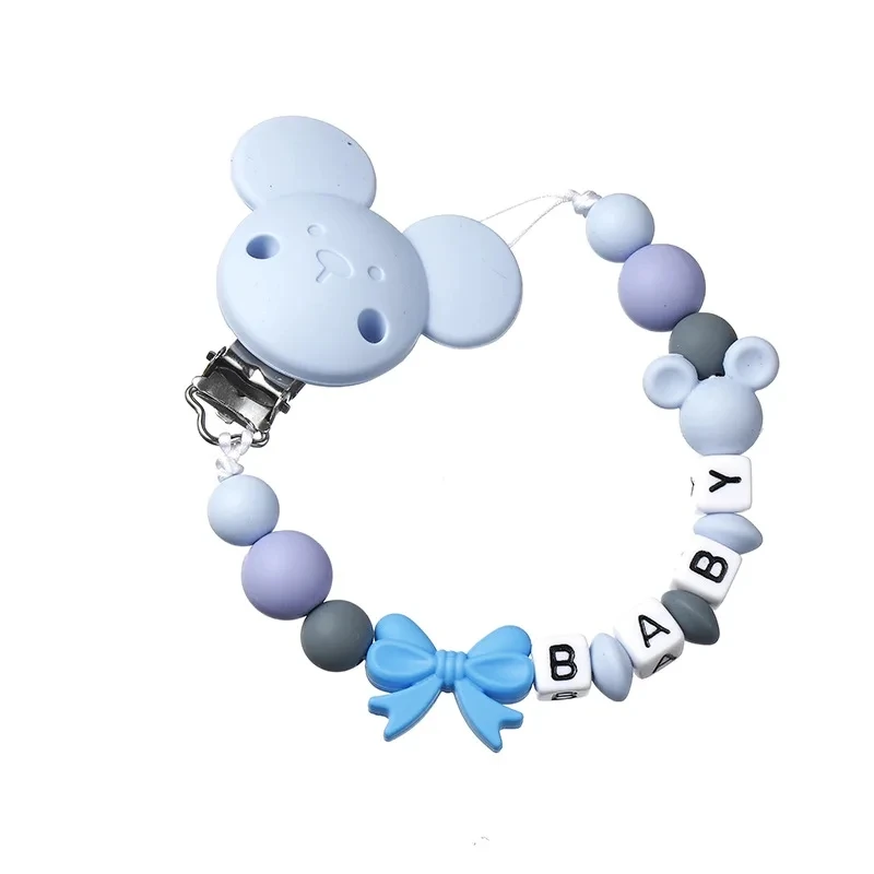 1Pcs Baby Pacifier Clips Chain Silicone Beads Teether Toys Dummy Holder Pacifier Chain Gift