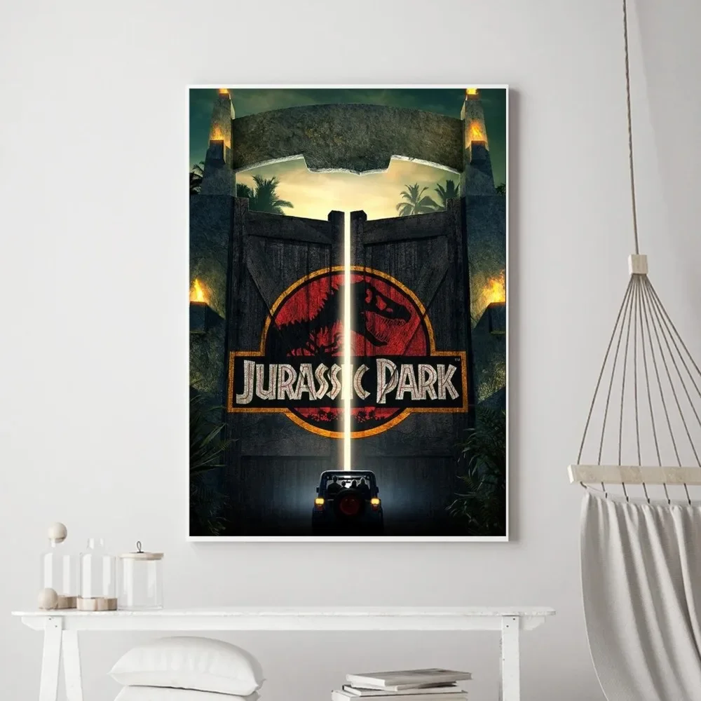 Movie J-Jurassic Park Poster Vintage Poster Prints Art Home Painting Bathroom Kitchen Bar Accessories Wall Sticker Small Size