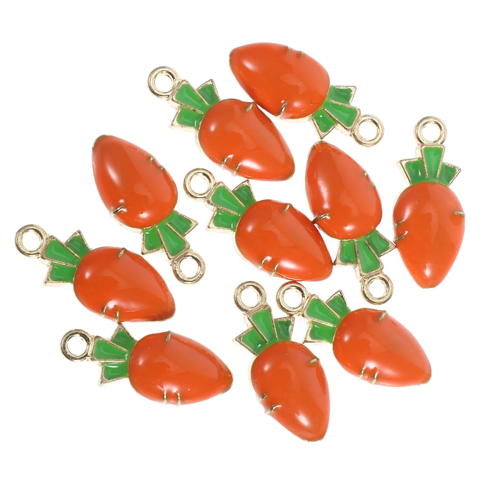 

10 Pcs Carrot Keychain DIY Accessories for Bracelet Necklace Decor Shaped Jewelry naments Pendant Charms Vegetable