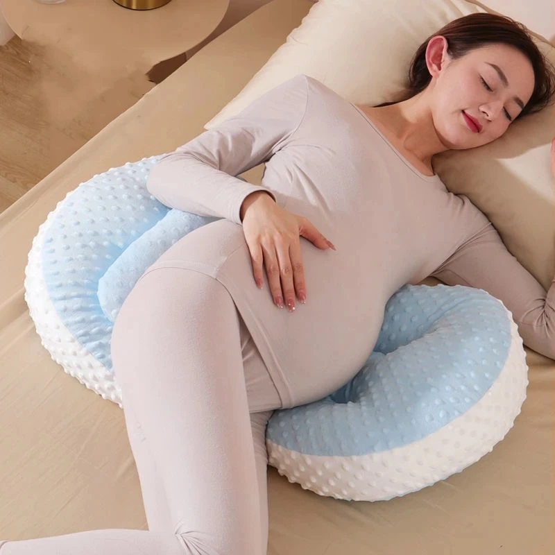 High-quality U-shaped Pregnant Woman Pillow Late Pregnancy Side Sleeping Artifact Simple Solid Color Maternity Back Cushion