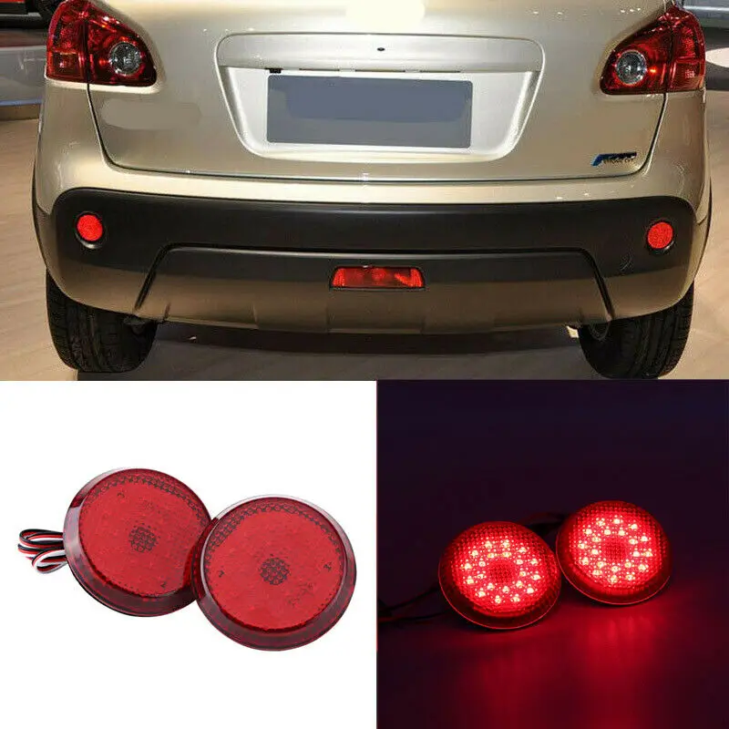 Auto coda paraurti posteriore riflettore lampada rotonda per Nissan/Qashqai per Toyota Sienna/Corolla Scion fanale di arresto del freno di coda (rosso)