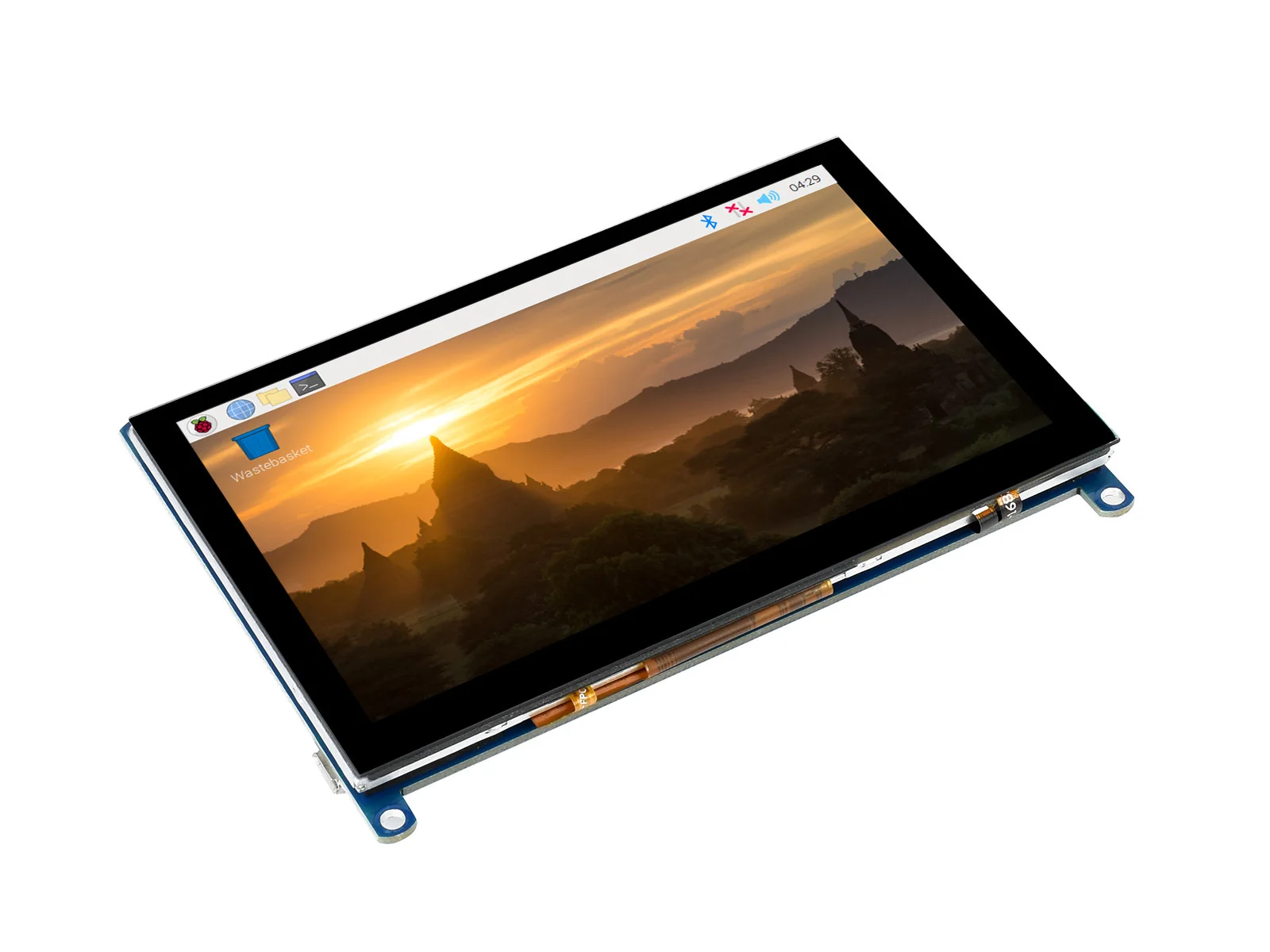 Waveshare LCD Layar Sentuh Kapasitif 5 Inci (H) Versi Ramping, 800×480, Panel Kaca Dikeraskan, Konsumsi Daya Rendah