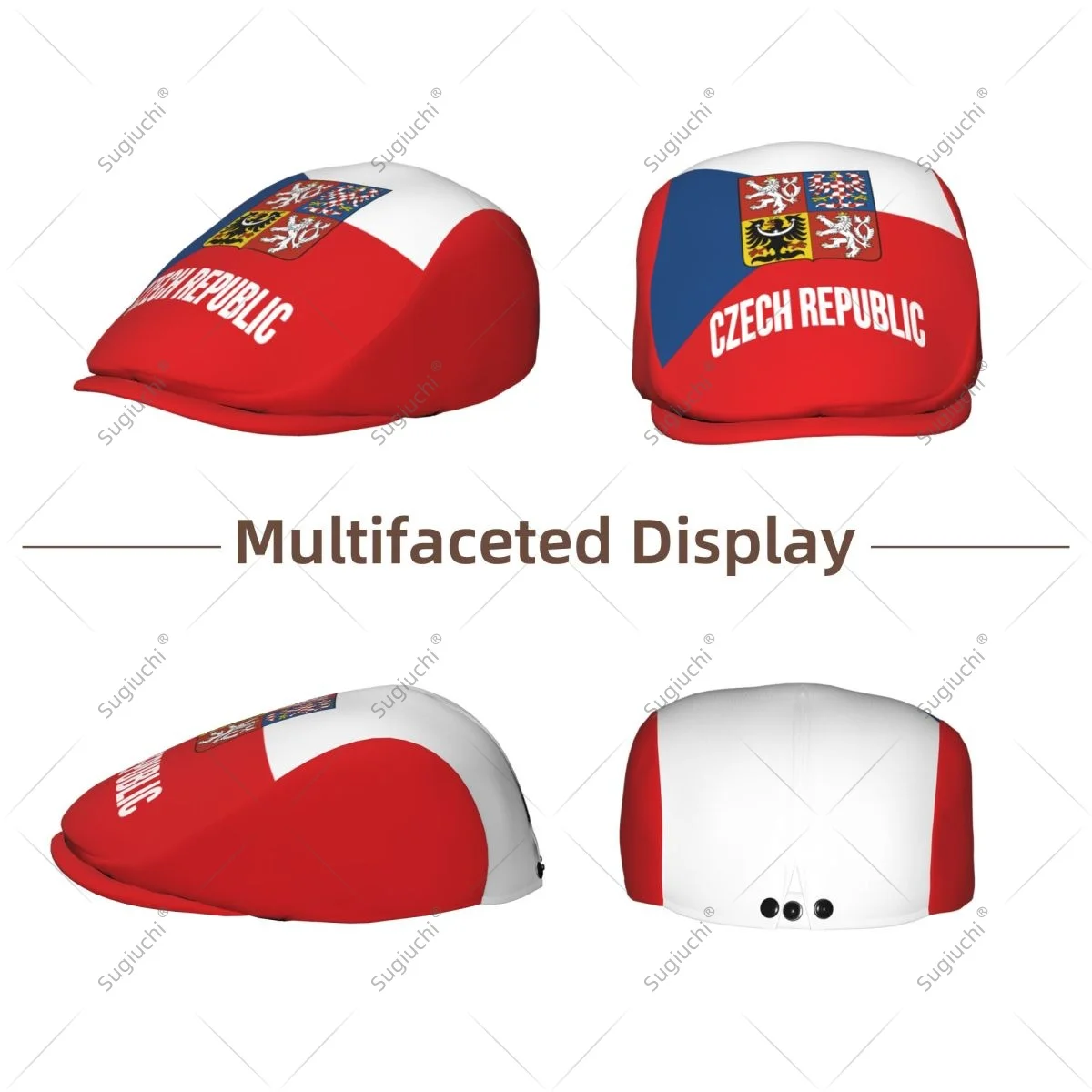Forward cap Czech Republic Flag Men Women Flat Newsboy Driving Hat Cap Short Brim for Driving Daily visors hat