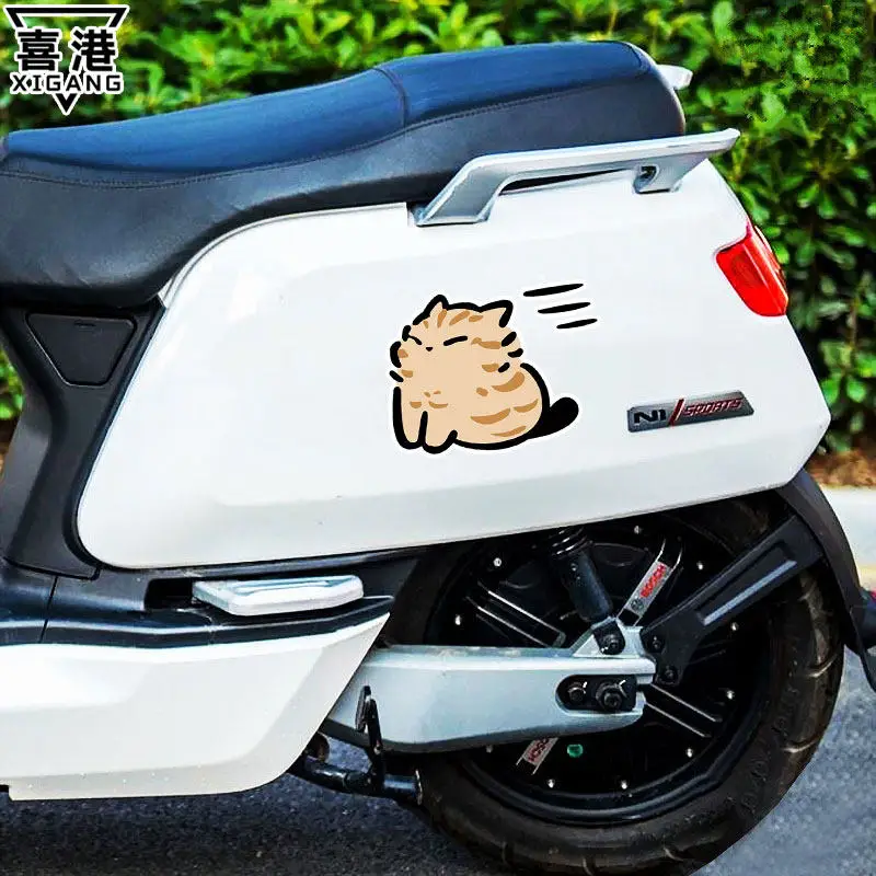 Windblown Cat Meme Reflective Stickers For Car E-bike Motorcycle Rear Window Decals
