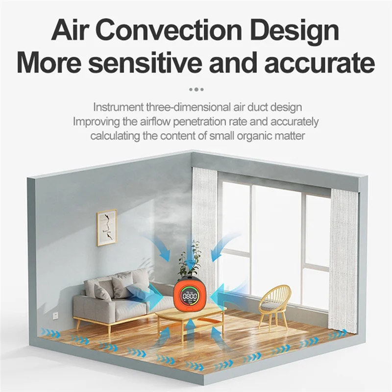 K5C كاشف ثاني أكسيد الكربون الصغير CO تستر جودة الهواء شاشة محمولة شاشة LED USB Typc-C شحن داخلي