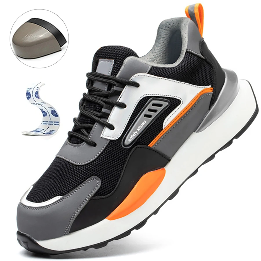 Anti Smashing Anti-Punktion Sicherheitsschuhe Damen Stahlkappe Arbeitsschuhe Herren Damen Leichte atmungsaktive Turnschuhe