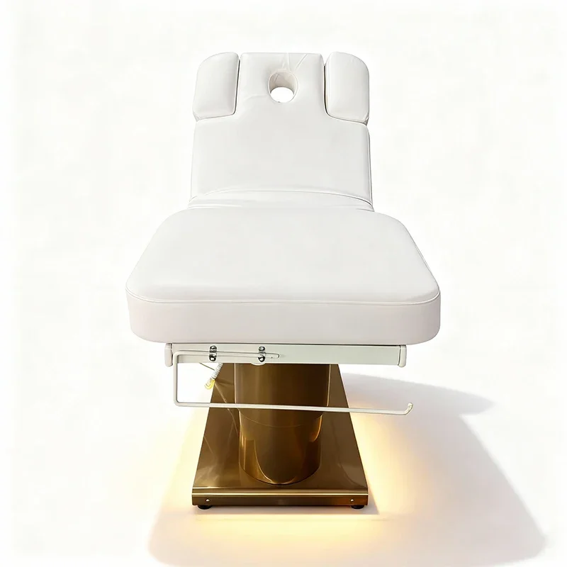 Popular style golden base electric facial chair massage bed reclining massage lifting customization