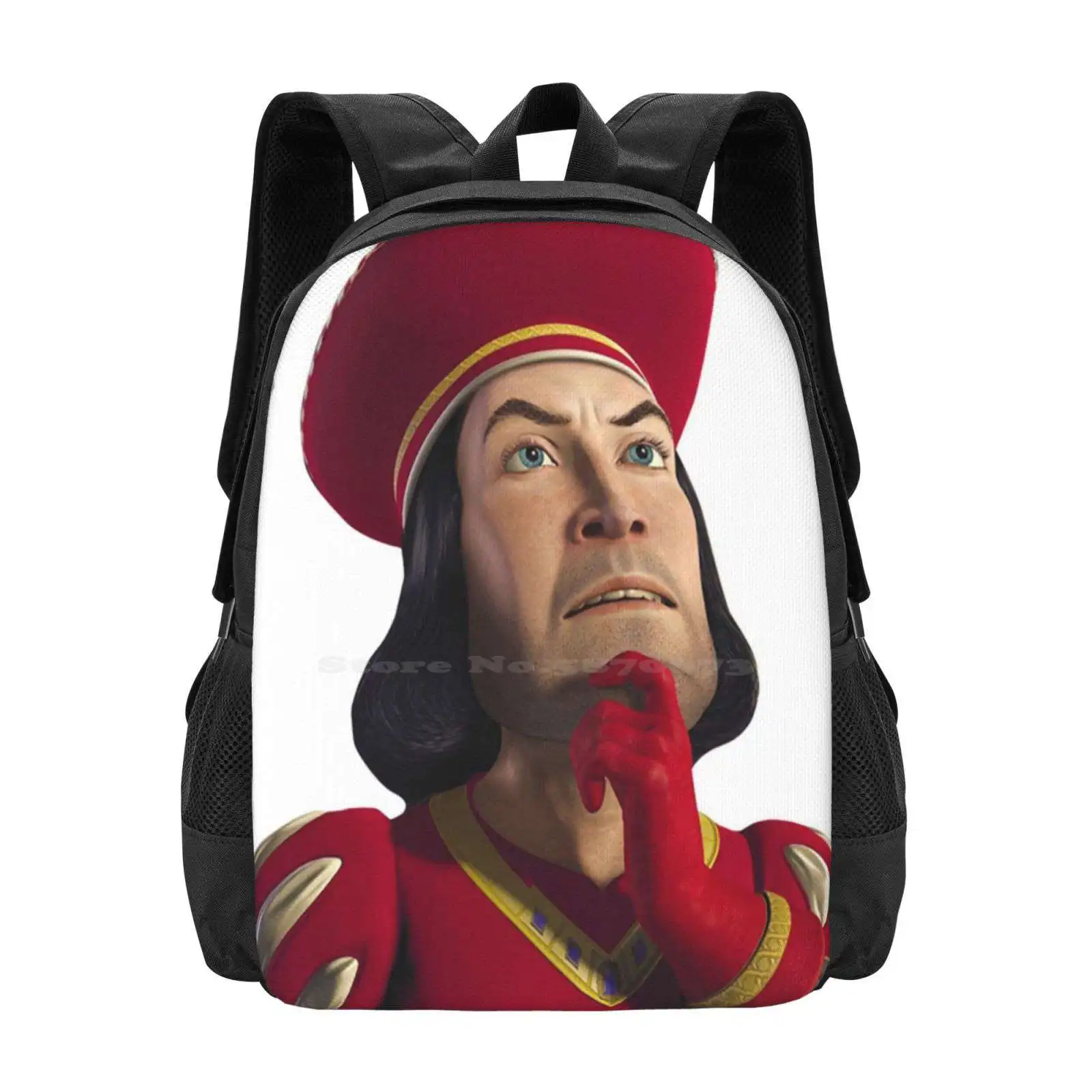 

Lord In Thought Hot Sale Schoolbag Backpack Fashion Bags Lord Farquaad Smoulder Thinking Pose Posing